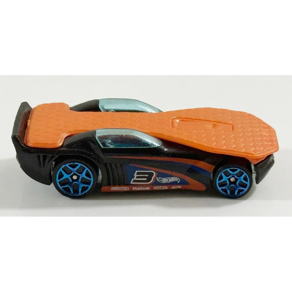 Hot Wheels Solar Reflex Toy Car Kids 1:64 Black Orange Blue Racing Number 3